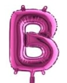 B harfi Fuşya Ruby folyo balon süper kalite 14 inc 38 cm