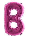 B harfi Pembe Fuşya folyo harf balon 40 inch 100 cm