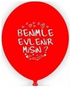 Benimle evlenirmisin lateks kırmızı yuvarlak balon