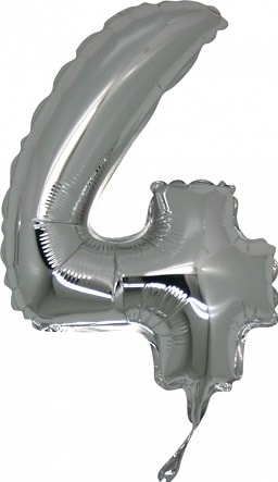 Dört rakam Numara gri gümüş folyo İthal kaliteli 14 inc 38 cm folyo balon