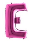 E harfi Pembe Fuşya folyo harf balon 40 inch 100 cm