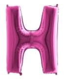 H harfi Pembe Fuşya folyo harf balon 40 inch 100 cm