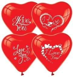 I love you lateks kalp balon kırmızı