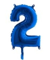İki rakam Numara Mavi folyo Balon İthal kaliteli 14 inc 38 cm folyo balon