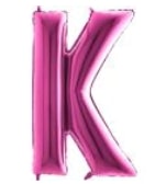 K harfi Pembe Fuşya folyo harf balon 40 inch 100 cm