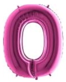 O harfi Pembe Fuşya folyo harf balon 40 inch 100 cm
