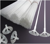 100 Tane Plastik balon çubuğu ve aparatı