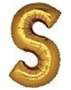 S harfi altın gold folyo balon süper kalite 14 inc 38 cm