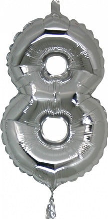 Sekiz rakam Numara gri gümüş folyo İthal kaliteli 14 inc 38 cm folyo balon