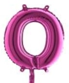 Sıfır rakam Numara Fuşya ruby folyo İthal kaliteli 14 inc 38 cm folyo balon