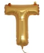 T harfi altın gold folyo balon süper kalite 14 inc 38 cm