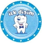 İlk dişim tabağı mavi erkek bebek parti malzemesi 8 adet