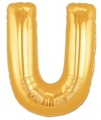U harfi Sarı Altın Gold folyo harf balon 40 inch 100 cm