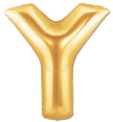 Y harfi Sarı Altın Gold folyo harf balon 40 inch 100 cm