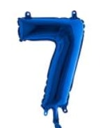 Yedi rakam Numara Mavi folyo Balon İthal kaliteli 14 inc 38 cm folyo balon