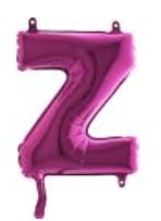 Z harfi Fuşya Ruby folyo balon süper kalite 14 inc 38 cm
