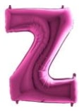Z harfi Pembe Fuşya folyo harf balon 40 inch 100 cm